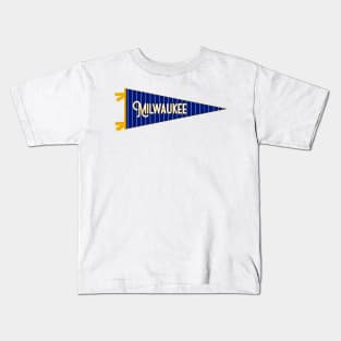 Milwaukee Pinstripe Pennant Kids T-Shirt